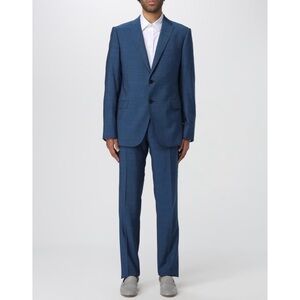 Emporio Armani G Line Deco Blue Suit 100% Virgin Wool